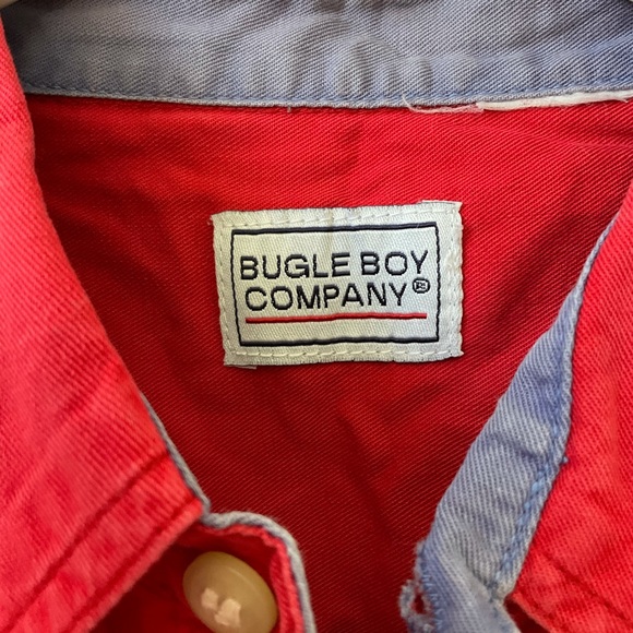 Vintage bugle boy button down shirt short sleeve collar embroidered pocket - Picture 2 of 5